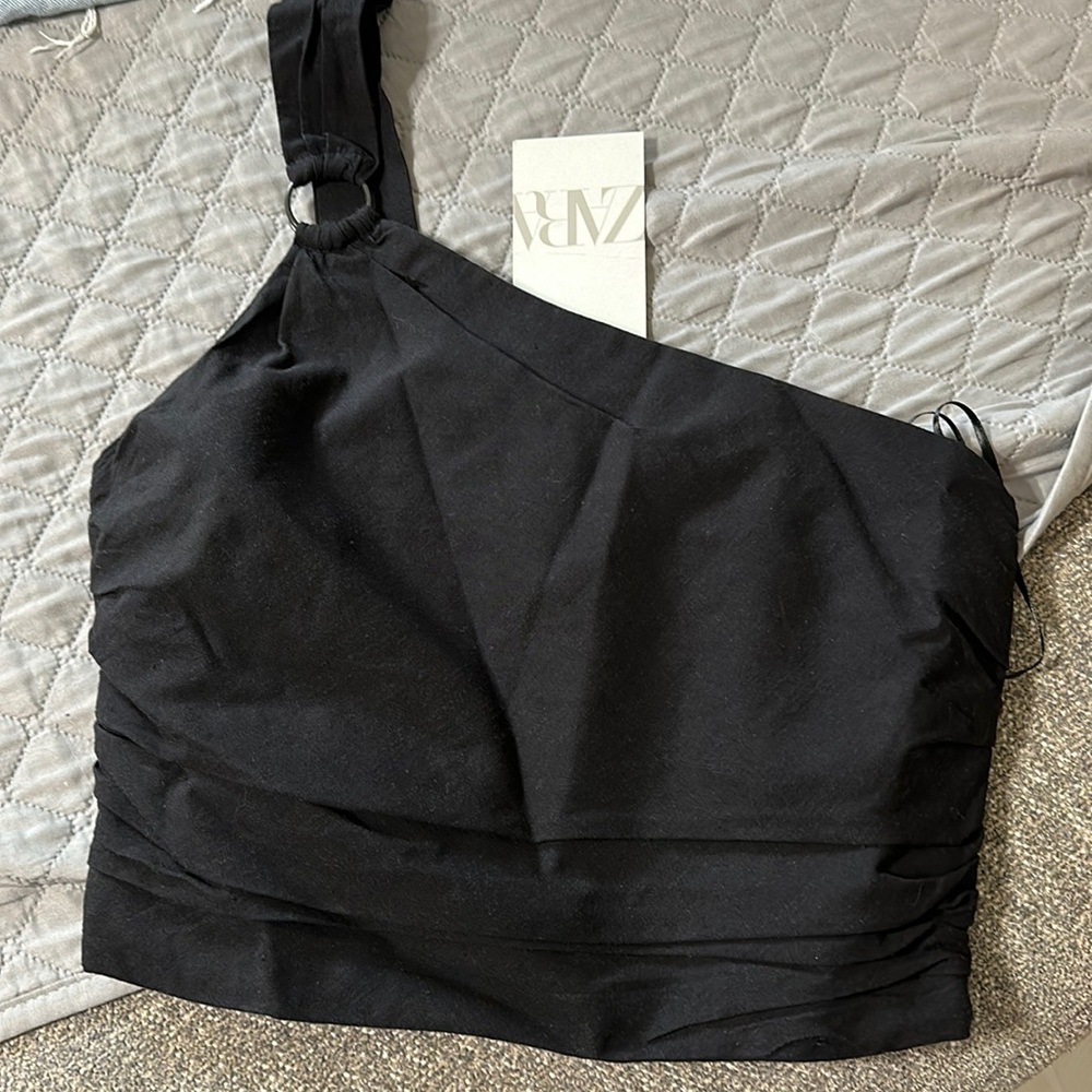 Zara One Shoulder Starp Crop Top